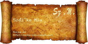 Szőke Mia névjegykártya