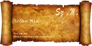 Szőke Mia névjegykártya